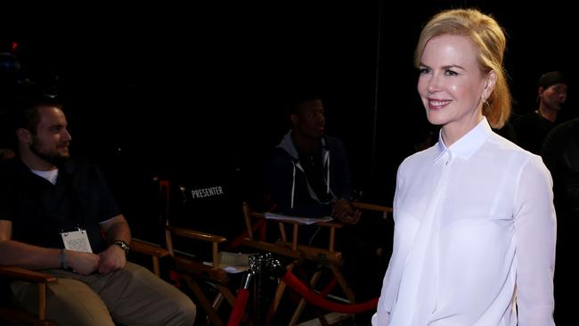 Final preparations ... Nicole Kidman backstage during rehearsals. Picture: AP