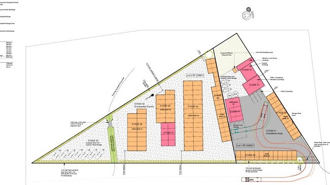 The images from InSight SJC show the new storage capabilities at the site, with existing buildings in pink compared to the planned expansion in orange.