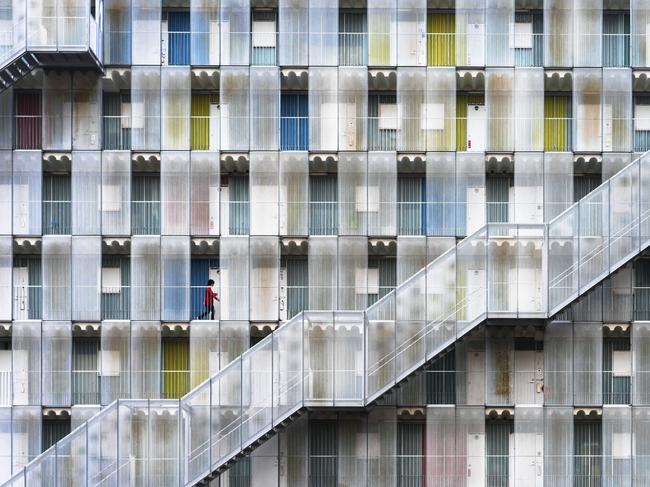 Colorful apartment This building is apartment complex in Gifu Prefecture of Japan. It is very colorful, but it is an ordinary collective housing where ordinary people can live. Picture: Tetsuya Hashimoto / National Geographic Travel Photographer