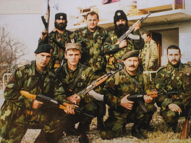 Zoran Tadic (C top row) with members of his brigade. Picture: Suppled.