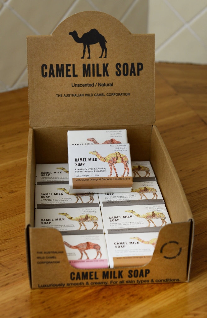 Camel milk soap produced by The Australian Wild Camel Corporation and Australia's largest camel dairy farm at Harrisville. Picture: David Nielsen