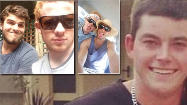 Josh Bell (dark hair inset), was injured and Charlie Robertson (light hair, inset) killed instantly in a car driven by Bradley Nicholson (right). Picture: Supplied