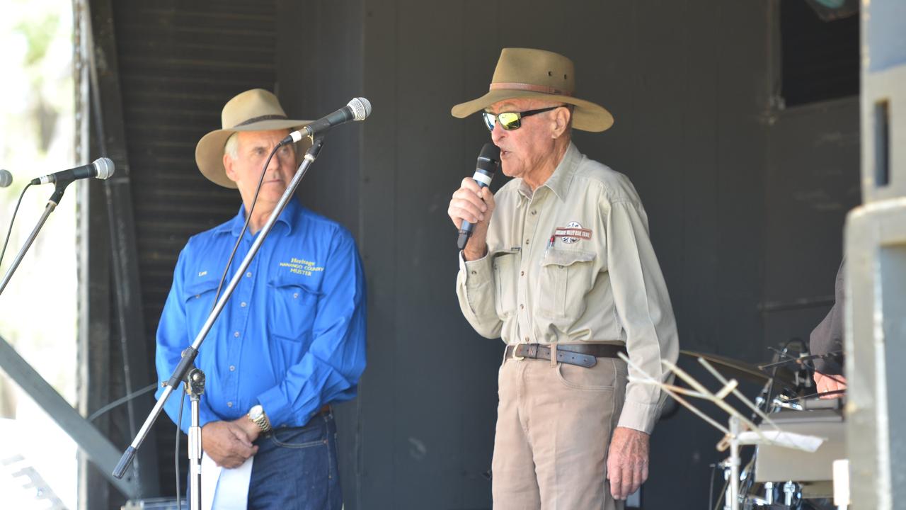 Former Nanango Shire Council mayor Reg McCallum officially opens the Nanango Music Muster. September 8, 2017.