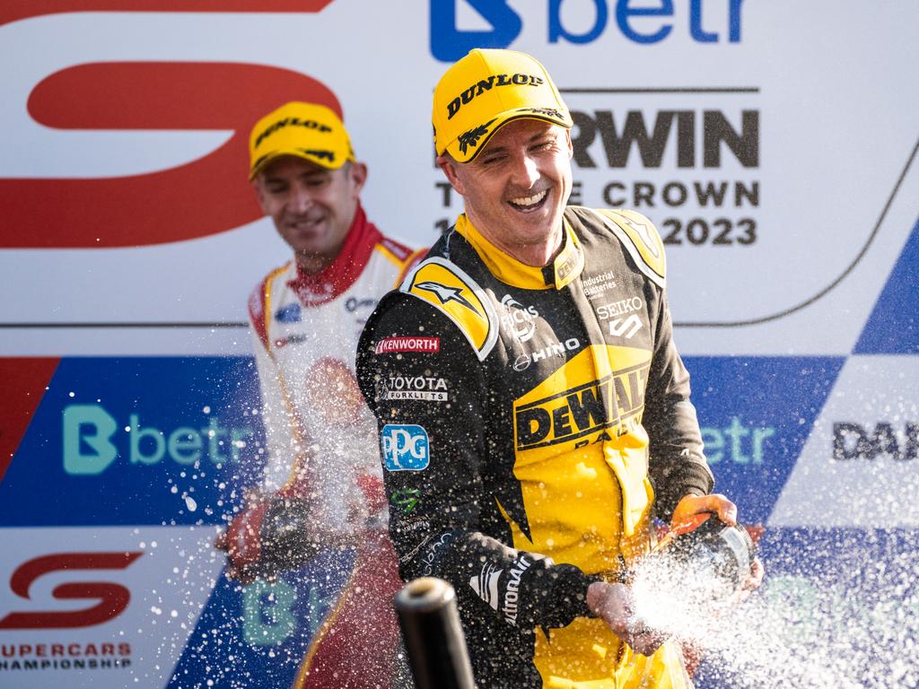 Mark Winterbottom after winning at the Darwin Triple Crown last year. Picture: Getty Images