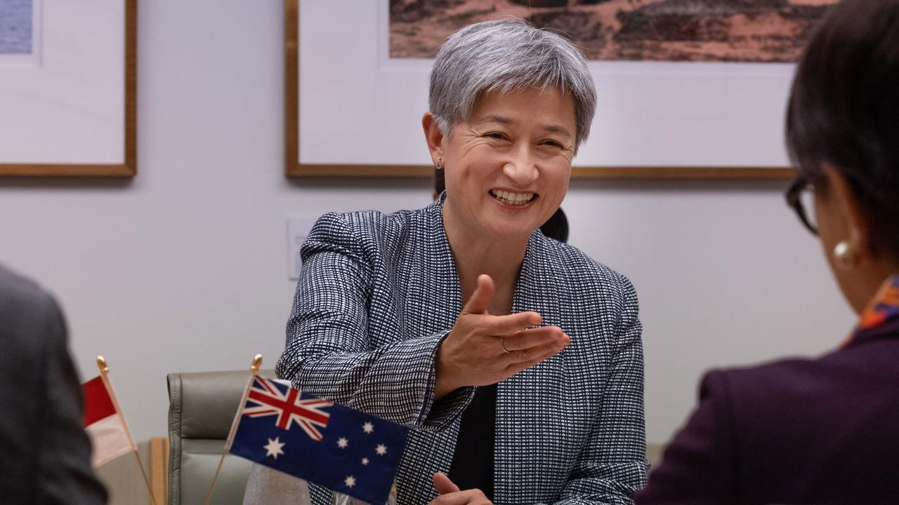 Penny Wong will deliver a major address at the National Press Club on Monday. Picture: NCA NewsWire / Gary Ramage