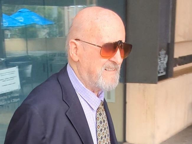 Peter Max Richter, 85, leaves Ipswich Court on May 10, 2024. Picture: Nicola McNamara