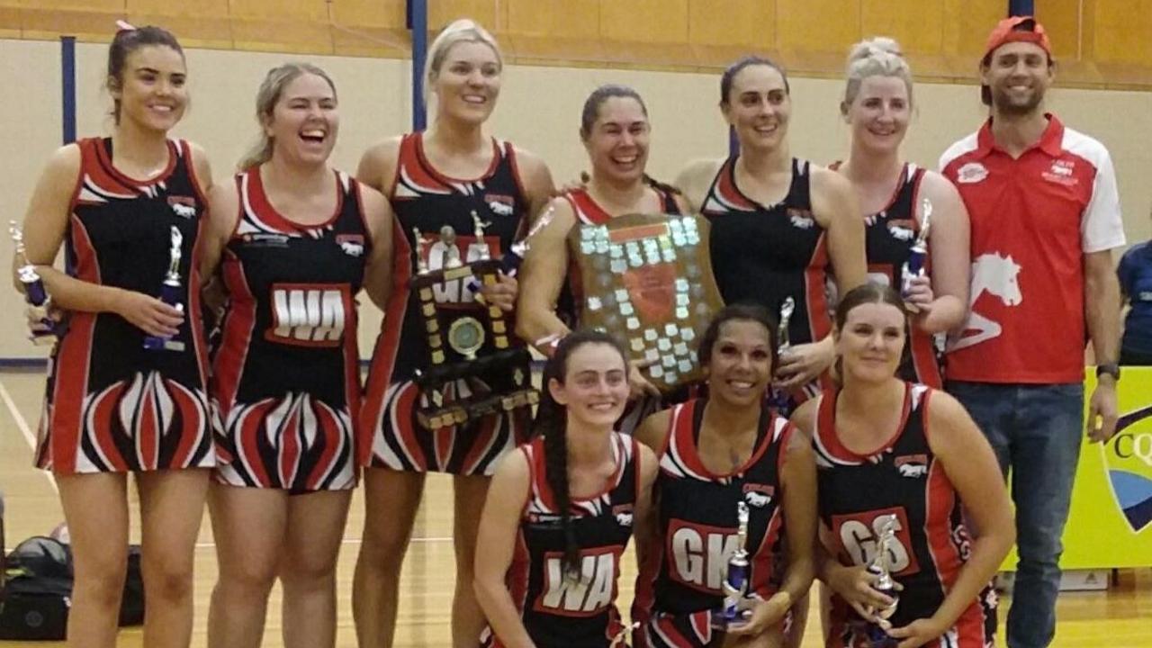 Colts Divas after their thrilling win over Brothers Crimson in Rockhampton Netball's Senior A grand final.