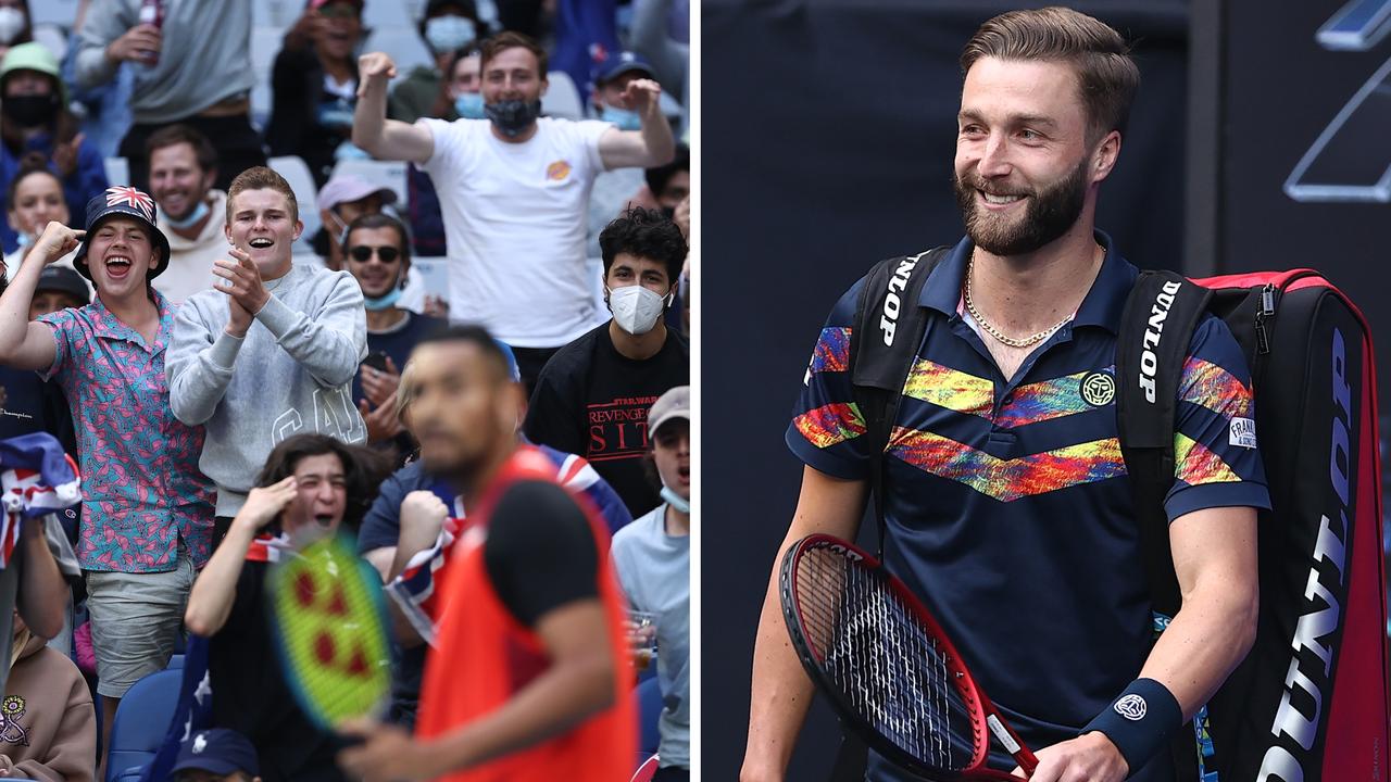 Liam Broady struggled with Nick Kyrgios' partisan crowd.