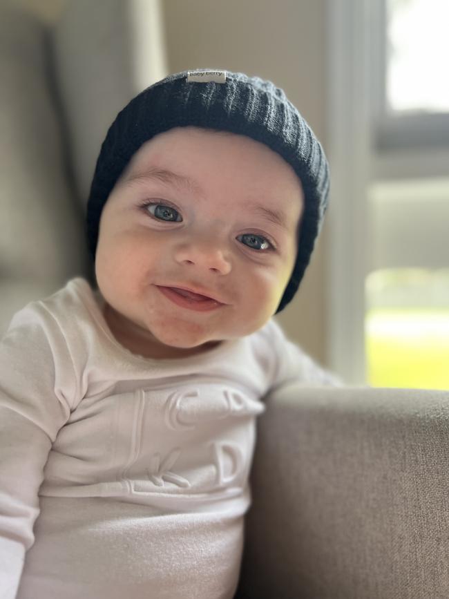 Luka McCuskey, five and a half months old. Luka is a funny little boy who’s always hungry for his milk, he loves to give kisses and blow raspberries.