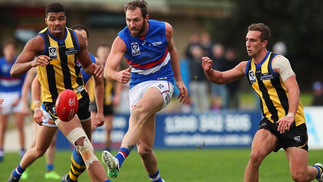 Big Trav booted three goals in the VFL — will Bevo bring him back to the seniors? Picture: Getty Images