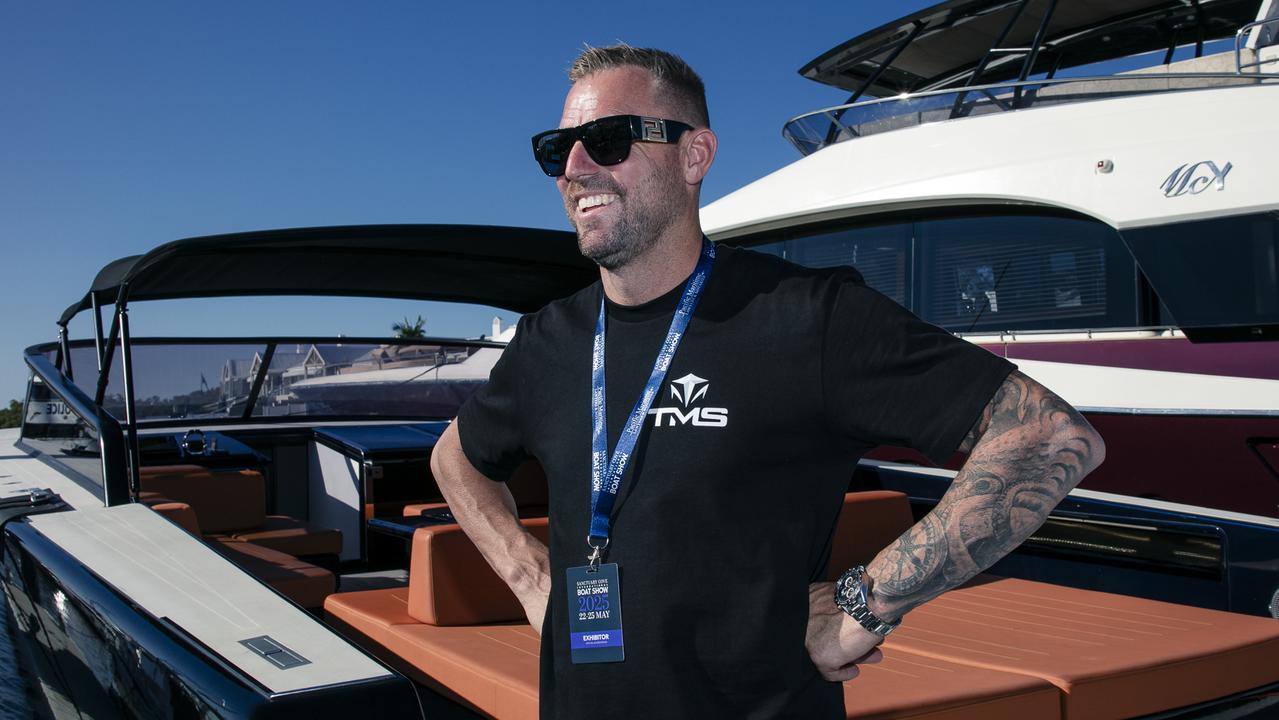 Travis Thompson at the Sanctuary Cove Boat Show. Picture: Glenn Campbell