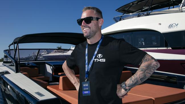 Travis Thompson at the Sanctuary Cove Boat Show. Picture: Glenn Campbell