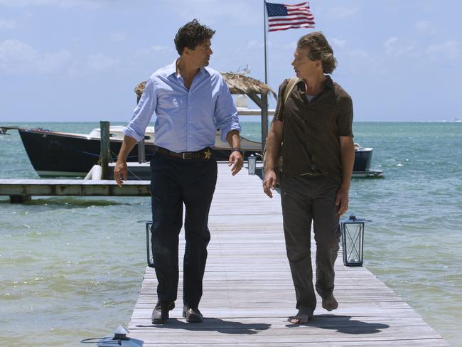 Believed to be being shown at Netflix’s launch in Australia ... Actor Kyle Chandler (who plays John Rayburn) and Ben Mendelsohn (Danny Rayburn) in Bloodline. Picture: Saeed Adyani