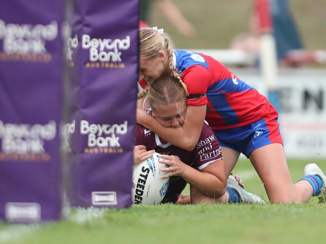 Aylah McCulloch makes a tackle. Picture: Sue Graham