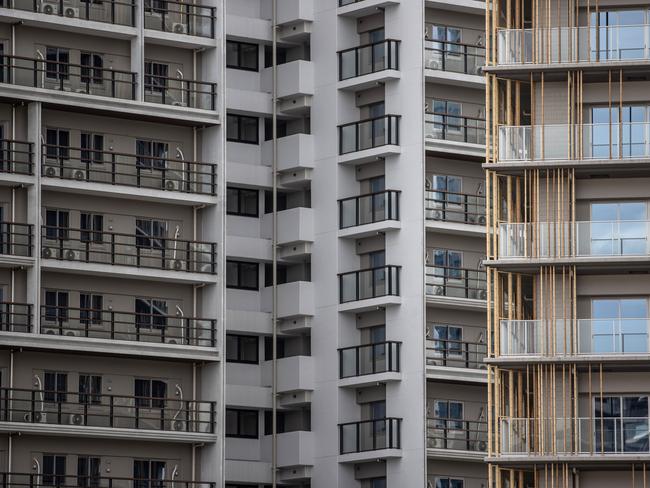 A general view of the buildings during the Olympic and Paralympic Village media tour. Photo by Takashi Aoyama/Getty Images.