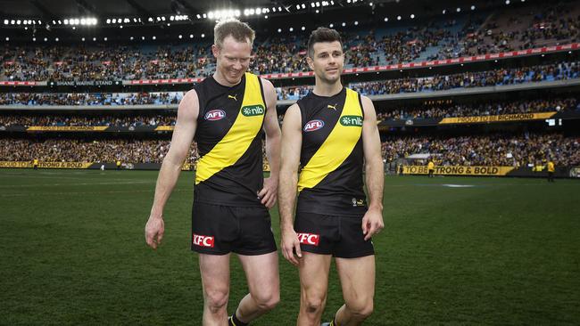 Jack Riewoldt and Trent Cotchin retired together this year. Picture: Daniel Pockett/Getty Images