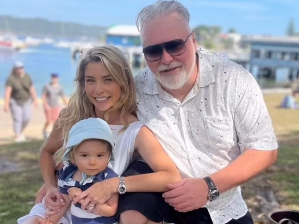 Kyle Sandilands with wife Tegan and son Otto. Picture: Instagram