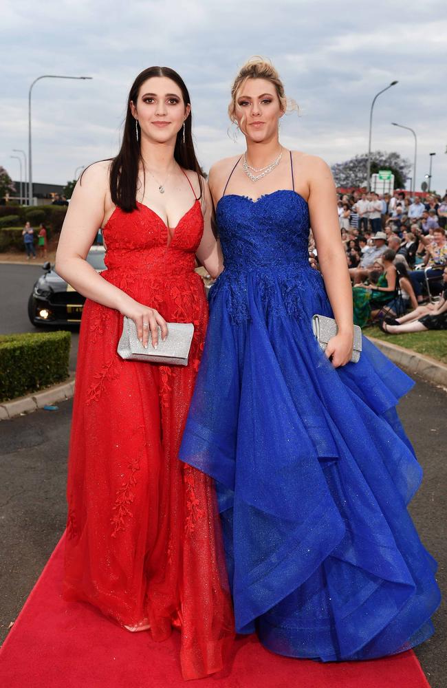 Sarah Payne and Natalie Payne at Highfields State Secondary College. Picture: Patrick Woods.