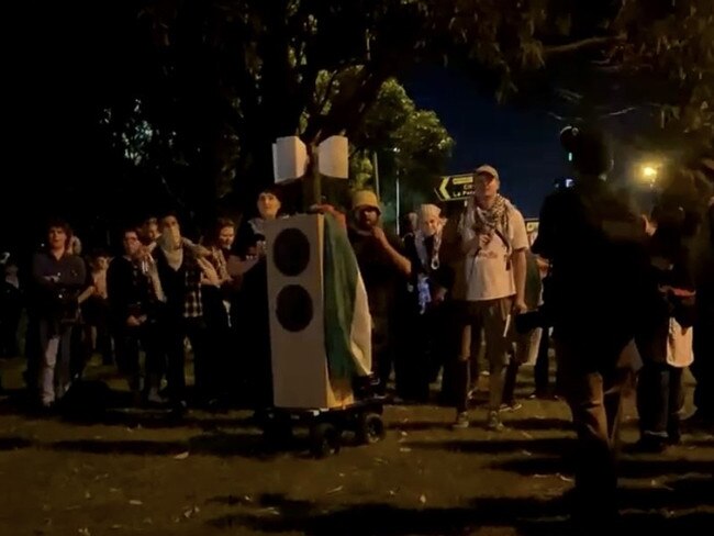 The activists gathered near Foreshore Rd before marching towards the port. Picture: Supplied