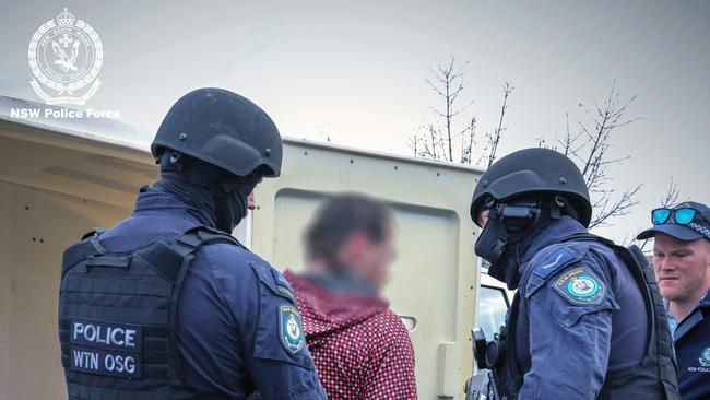 Nine people have been charged and as many weapons have been seized by police during a sweeping operation targeting weapons, drugs and property offences in regional NSW, just outside of Sydney. Picture: NSW Police