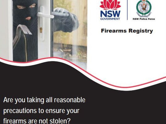 NSW Police brochure on safe gun storage. Picture: NSW Police