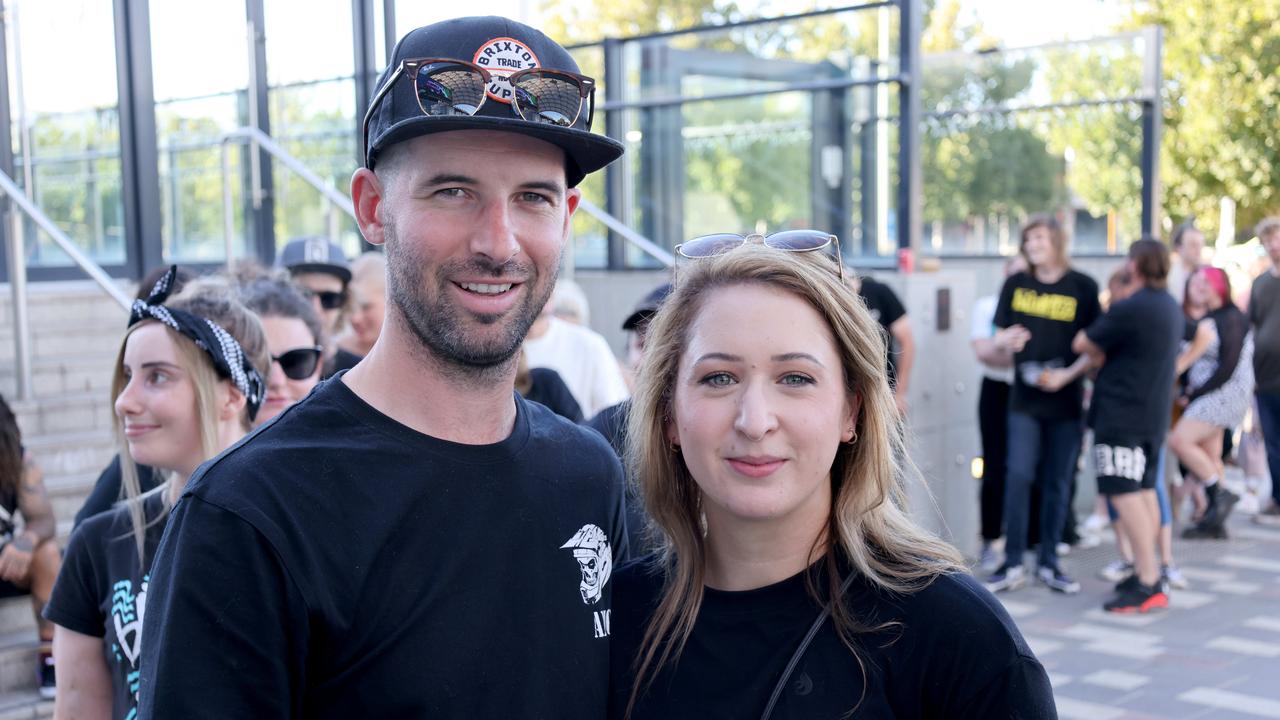 Blink 182 fans at the Adelaide Entertainment centre. Picture: Kelly Barnes