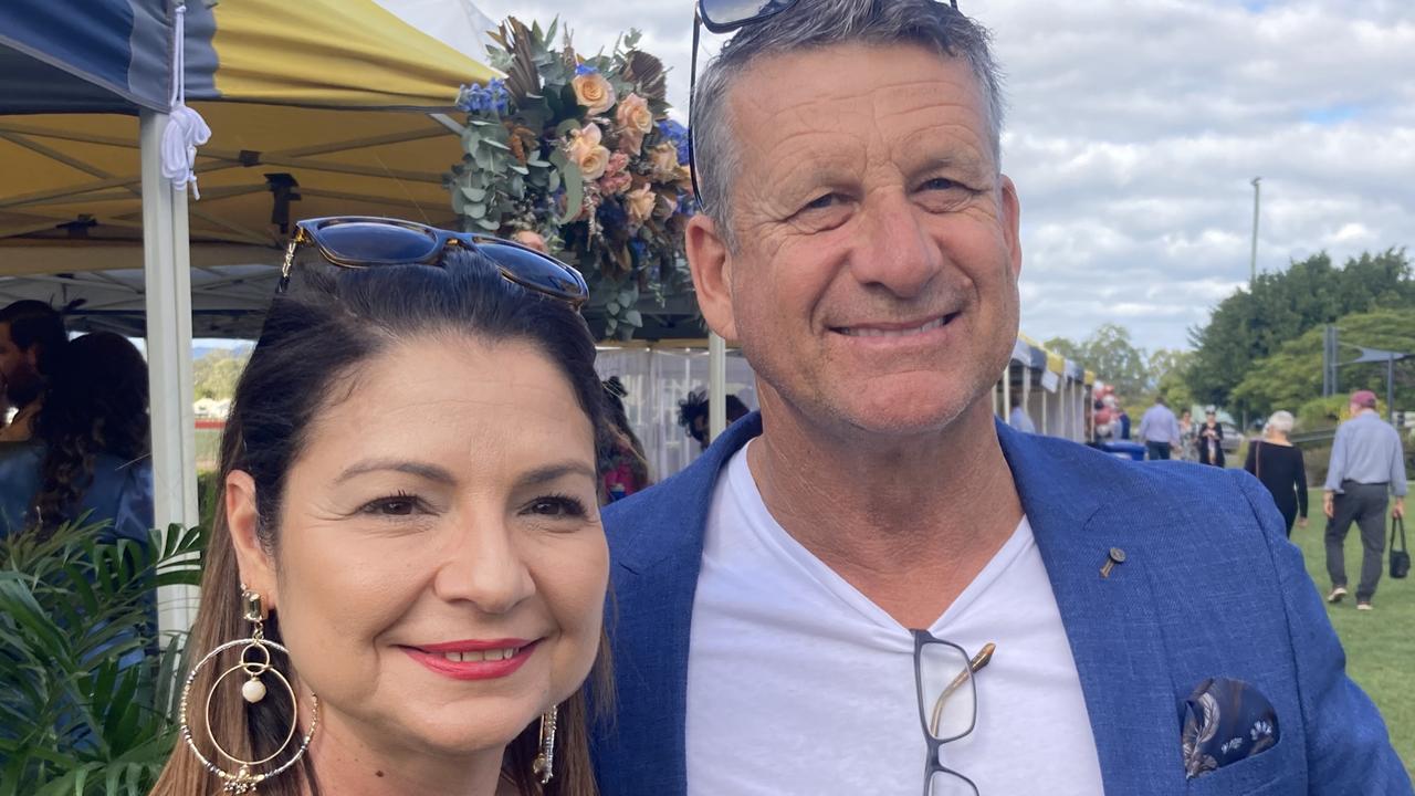 Louanne Theodore and Darren Luxmore enjoy a day of fun at the Gympie Races on Saturday, July 15, 2023.