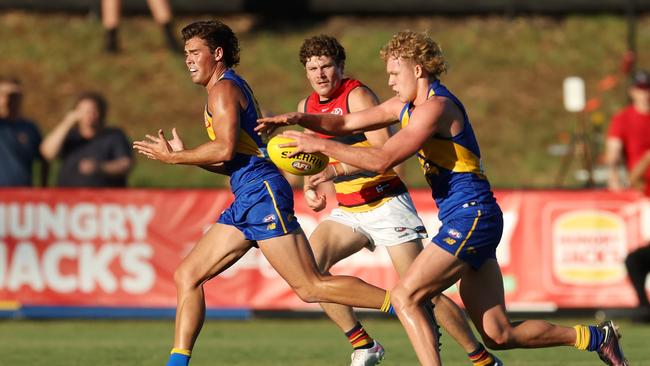 Eagles draftee Reuben Ginbey impressed against the Crows. Picture: Will Russell/AFL Photos