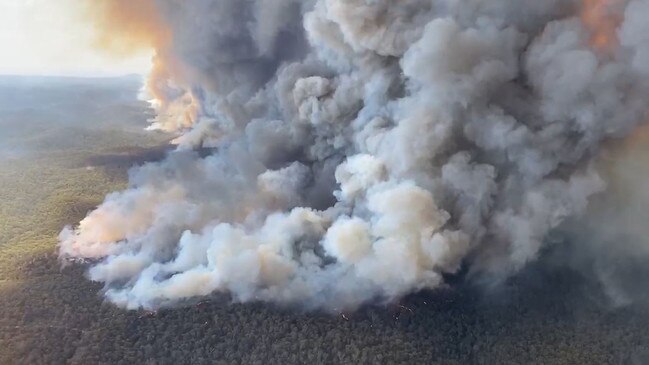 Smoke from fires north of Bairnsdale. Picture: DELWP