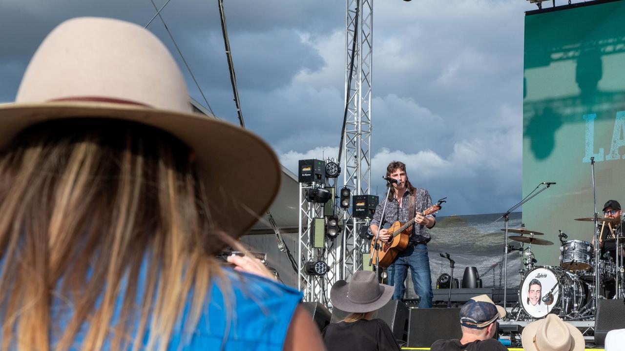 Lane Pittman entertains the crowd at Meatstock - Music, Barbecue and Camping Festival at Toowoomba Showgrounds.Friday March 8, 2024 Picture: Bev Lacey