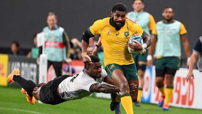 Marika Koroibete had a day out for the Wallabies. Picture: AFP