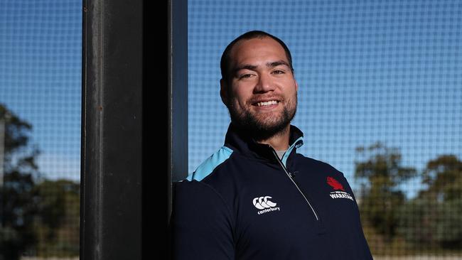 HOLD SUNDAY TELEGRAPH ONLY - Parramatta Eels NRL star Tepai Moeroa, who is switching codes to join the NSW Waratahs next season, poses for a portrait at Waratahs headquarters in Daceyville, Sydney. Picture: Brett Costello