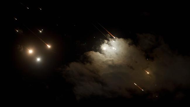 Projectiles above Jerusalem in October. Picture: AFP