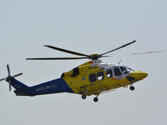 A LifeFlight Helicopter lands in Toowoomba at the rescue helicopter service's new base. LifeFlight Generic