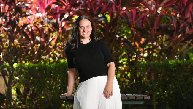 North Queensland mum Tahlia Isaac has transformed her life from being incarcerated to becoming a criminologist and social justice advocate. Picture: Shae Beplate.