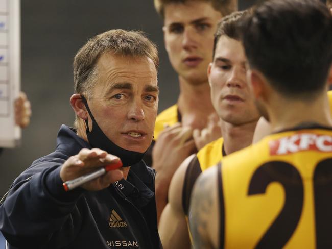 Hawthorn Coach Alastair Clark oversaw the session in which Mitch Lewis was concussed. Picture: Jonathan DiMaggio/AFL Photos/via Getty Images