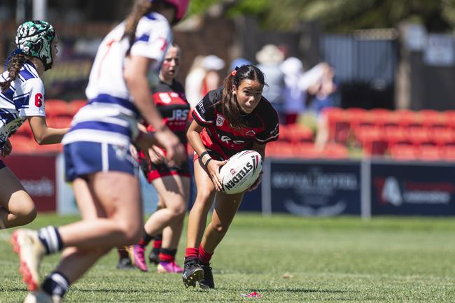 Mikaela Blades of Valleys against Brothers in U15 girls Toowoomba Junior Rugby League grand final at Toowoomba Sports Ground, Saturday, September 7, 2024. Picture: Kevin Farmer