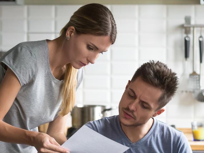 A couple who are stressed about their mortgage and bills. Picture: iStock.