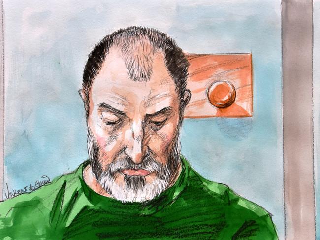 Anthony Sampieri appeared via video link at Waverly Court on Monday and didn’t look up. Artist: Vincent de Gouw