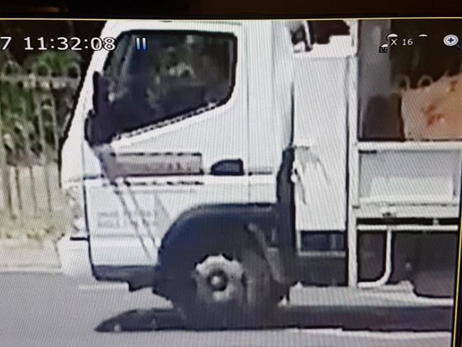 Police believe a woman was forced into this truck. The image was taken by security cameras at Daws Park.