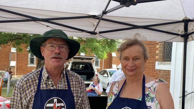 Gregeory Shepard and Lesley Forward working on a food stall at the election.