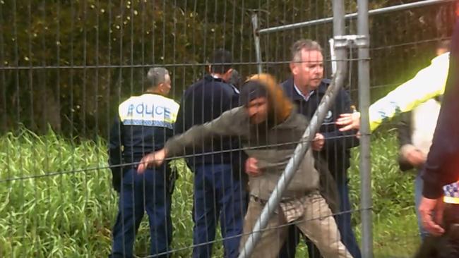 Police and protesters clashed at the Byron Bay bypass site in 2019.