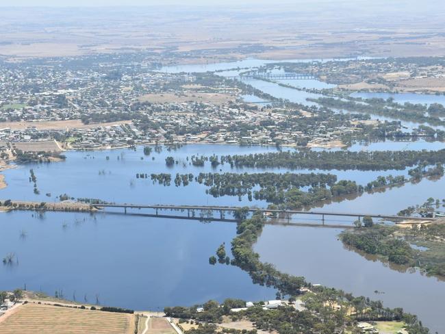 Photos from a scenic flight today South Coast Helicopters flight over the mighty Murray, from Monteith to Mypolonga. , In this photo you can see the 3 bridges of Murray Bridge, , Picture: Michael Swansson