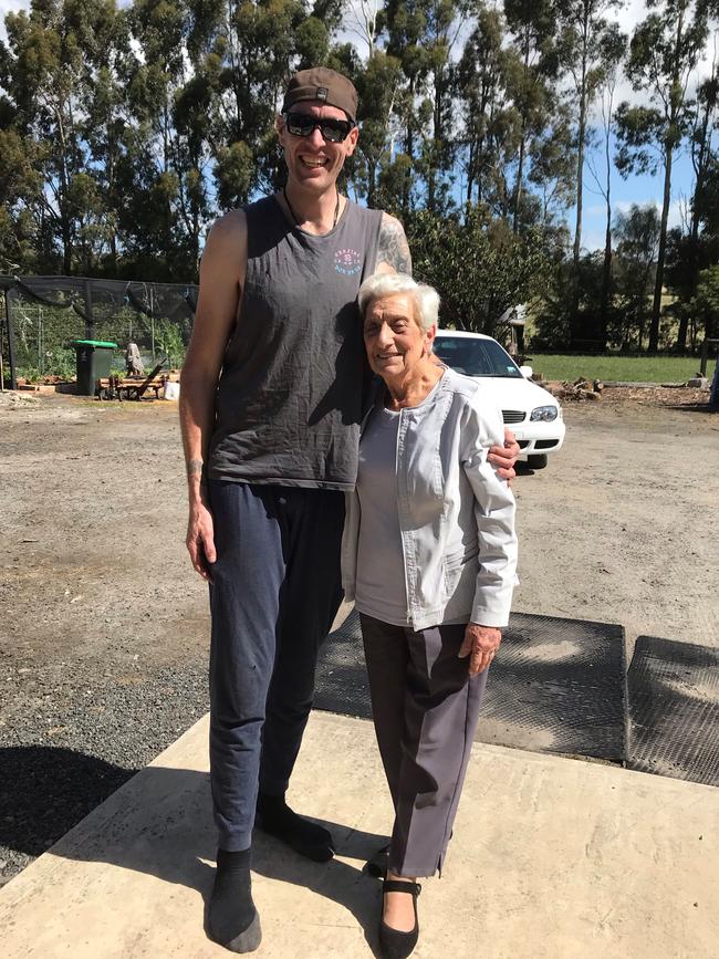 Jarrad Lovison with his grandmother.