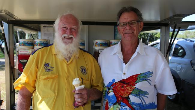 Bowen Markets manager Mark Carty and George Wade from Whitsunday Slushy’s and Ice Cream.