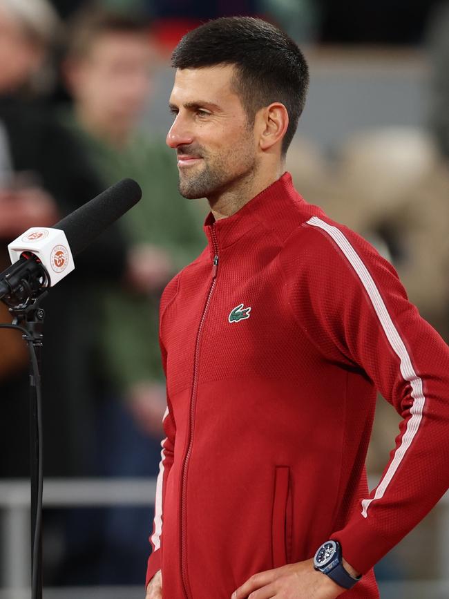 The Djoker wasn’t happy either. Photo by Clive Brunskill/Getty Images