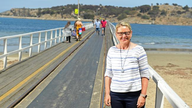 Mayor Moira Jenkins is concerned about Victor Harbor’s ability to cope with an influx of fishers, from February. Picture: Tom Huntley