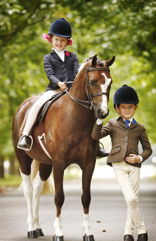 Twins Elken and Mila Caska will compete in this year’s Easter Show. Picture: Sam Ruttyn