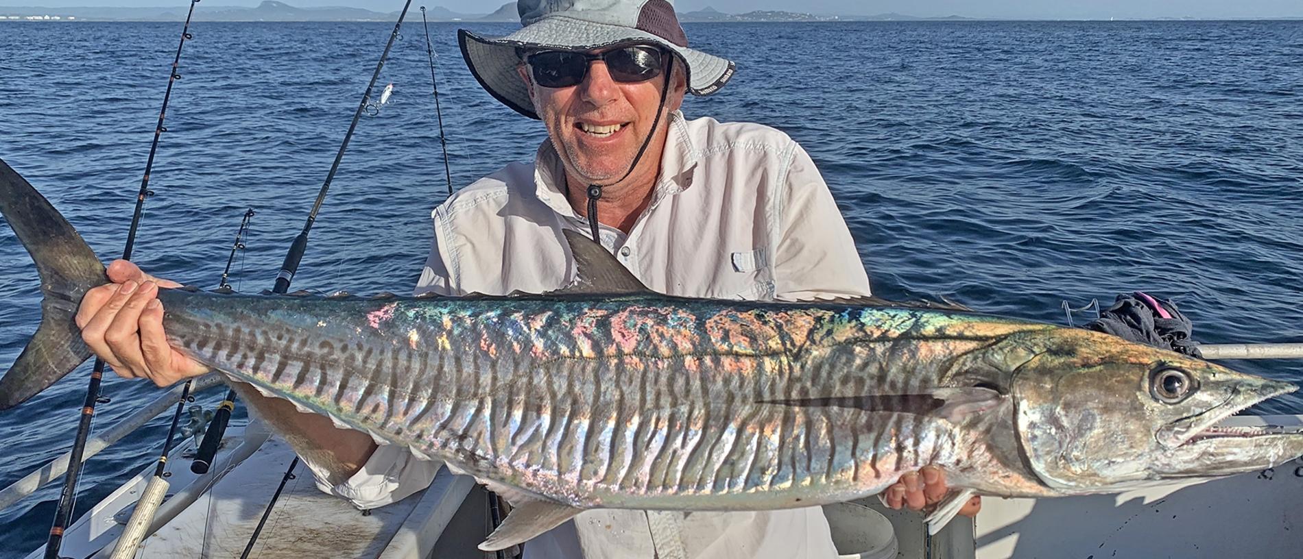 GOTCHA - Local angler Johnny Beck caught this 13.5kg Spanish mackerel down around Coolum. Photo: www.fishingnoosa.com.au