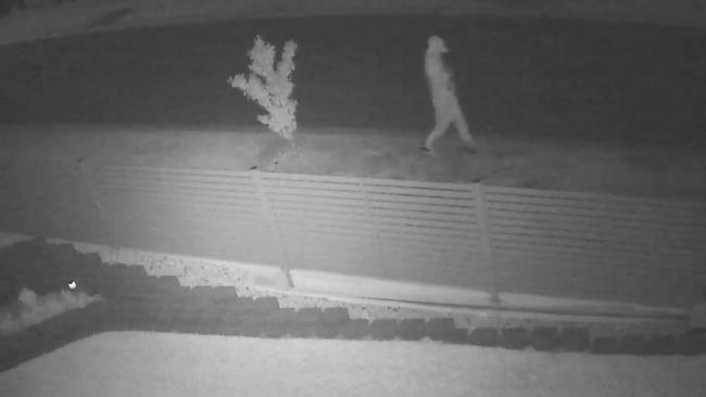 CCTV footage shows a man who police want to speak with in regards to a shooting at a Carrara home.